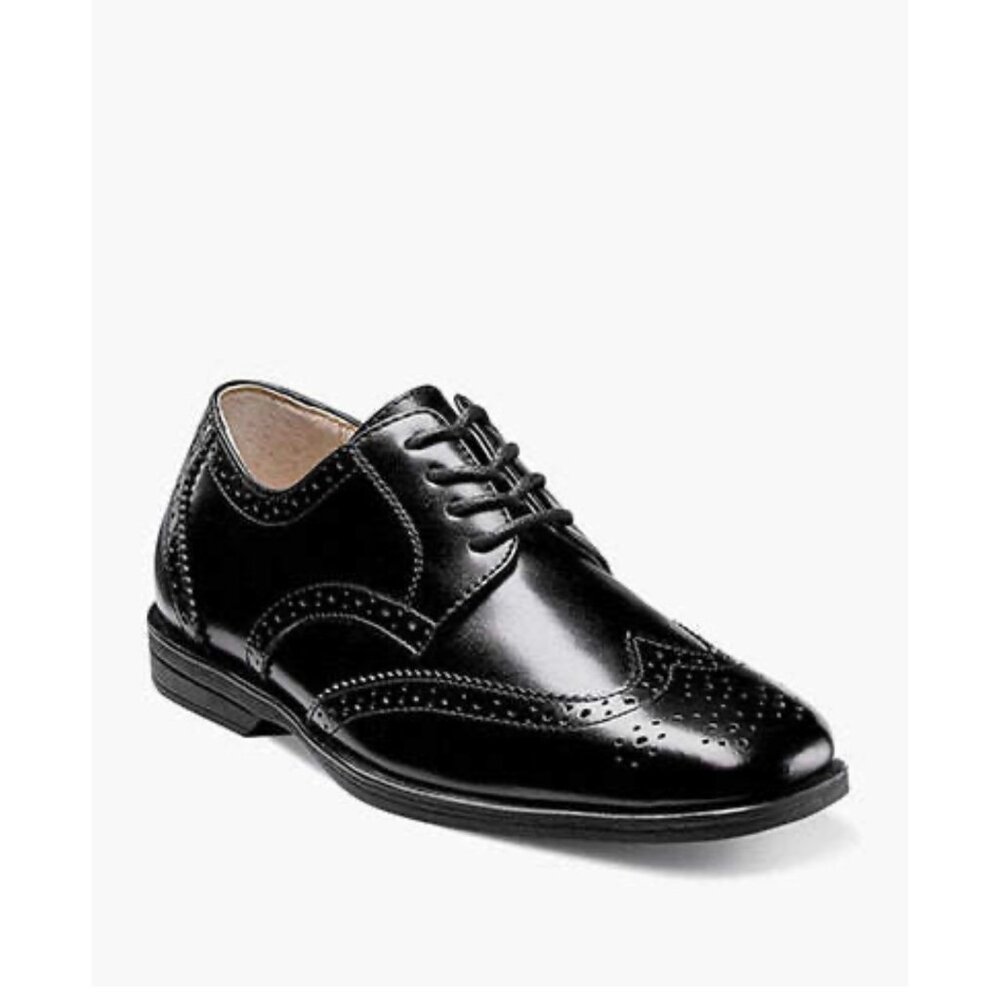 Florshein Midtown Little Boys Leather Oxfords Sz 13M Black